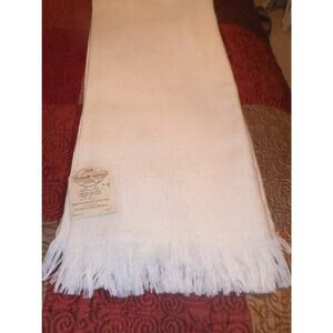 Vintage Faribo Throw Blanket, Cream Fringed Wool & Acrylic, Minnesota USA Made